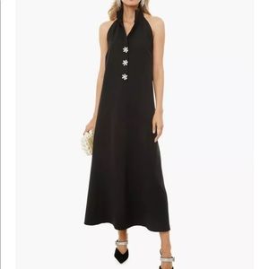 Tuckernuck Black Jagger Dress -Halter Maxi Length - Size  Large NEW! MSRP $298